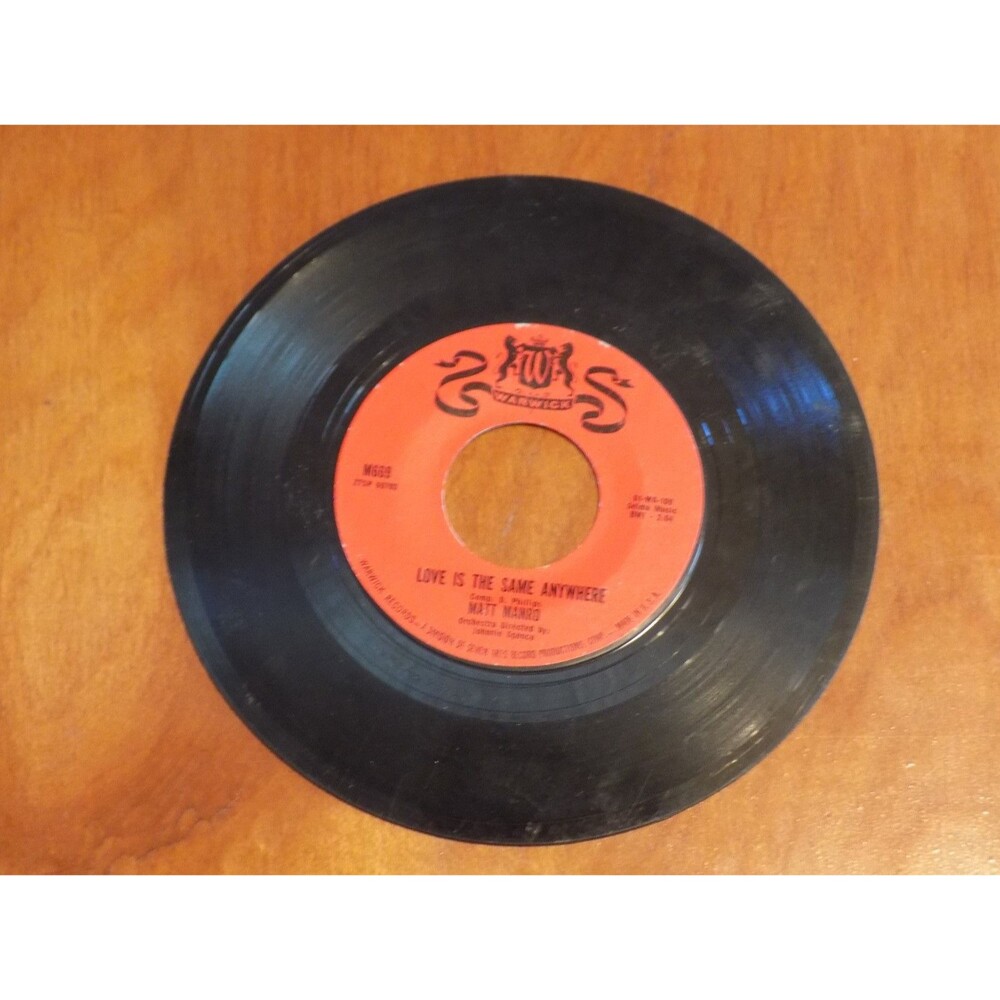 Matt Manro - Love is The Same Anywhere / Why Not Now single 45 RPM